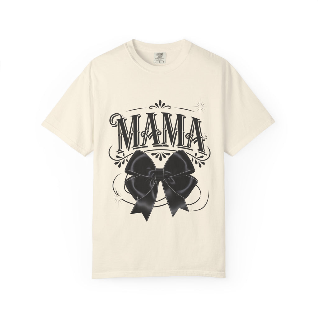 Mama Bow T-Shirt — Vintage Script Graphic Tee for Moms