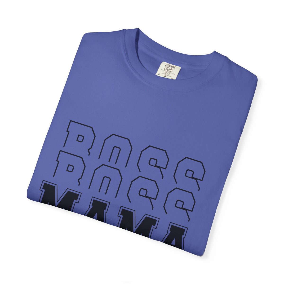 Mama Boss T-Shirt — 'MAMA' Layered Text Graphic Tee for Moms
