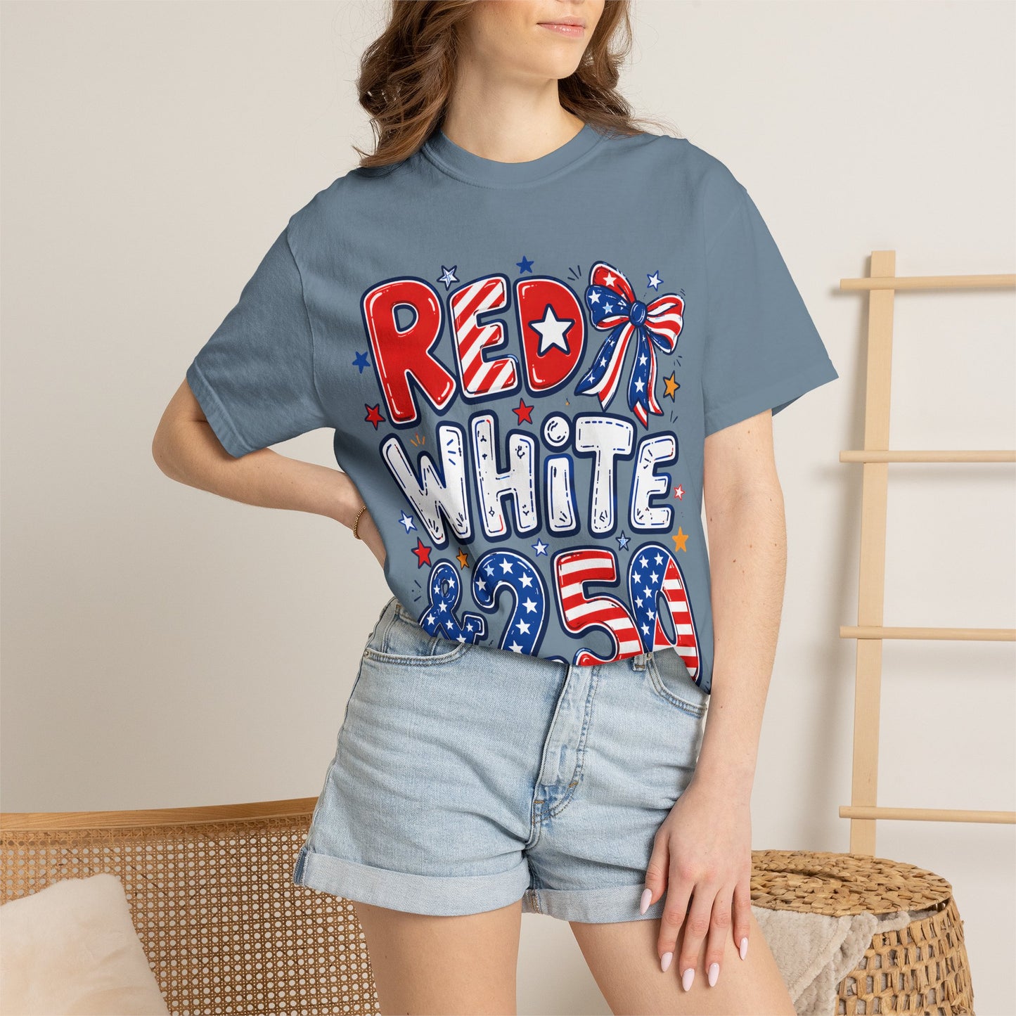 Red White & 250 Patriotic T-Shirt — 4th of July Celebration Tee