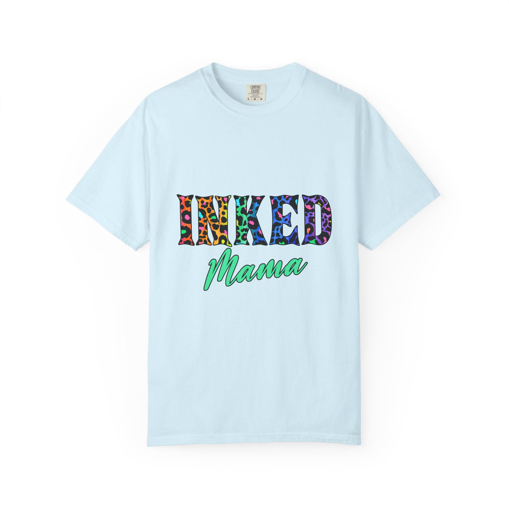 Inked Mama T-Shirt — Colorful Tattoo Script Tee for Moms