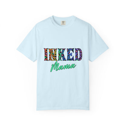 Inked Mama T-Shirt — Colorful Tattoo Script Tee for Moms