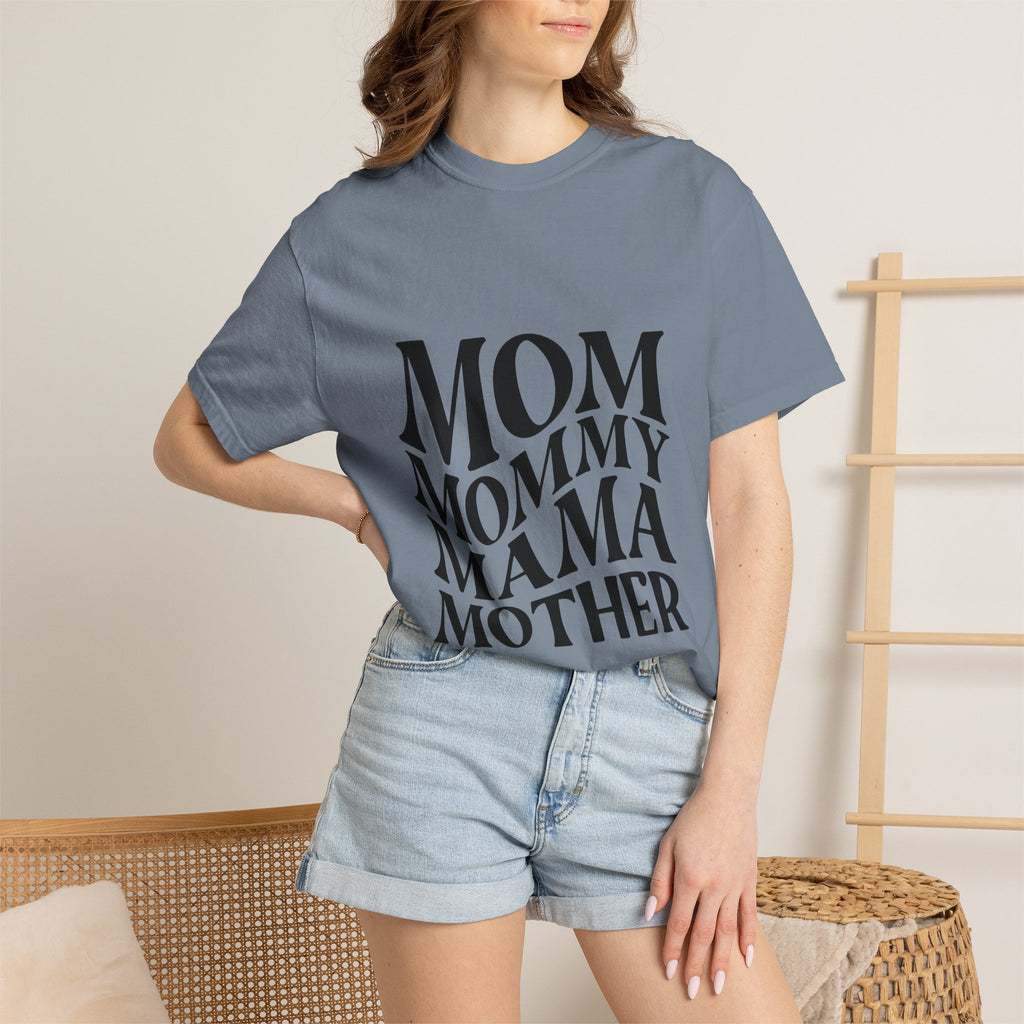 Mom Mommy Mama Mother T-Shirt — Feminine Typography Tee for Mother's Day & Everyday