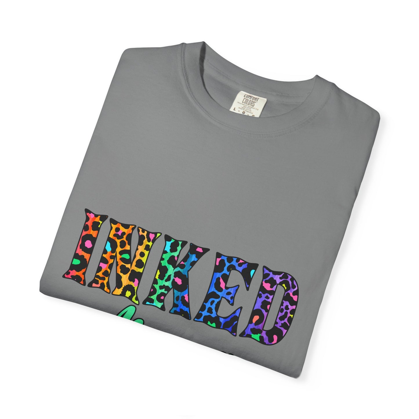 Inked Mama T-Shirt — Colorful Tattoo Script Tee for Moms