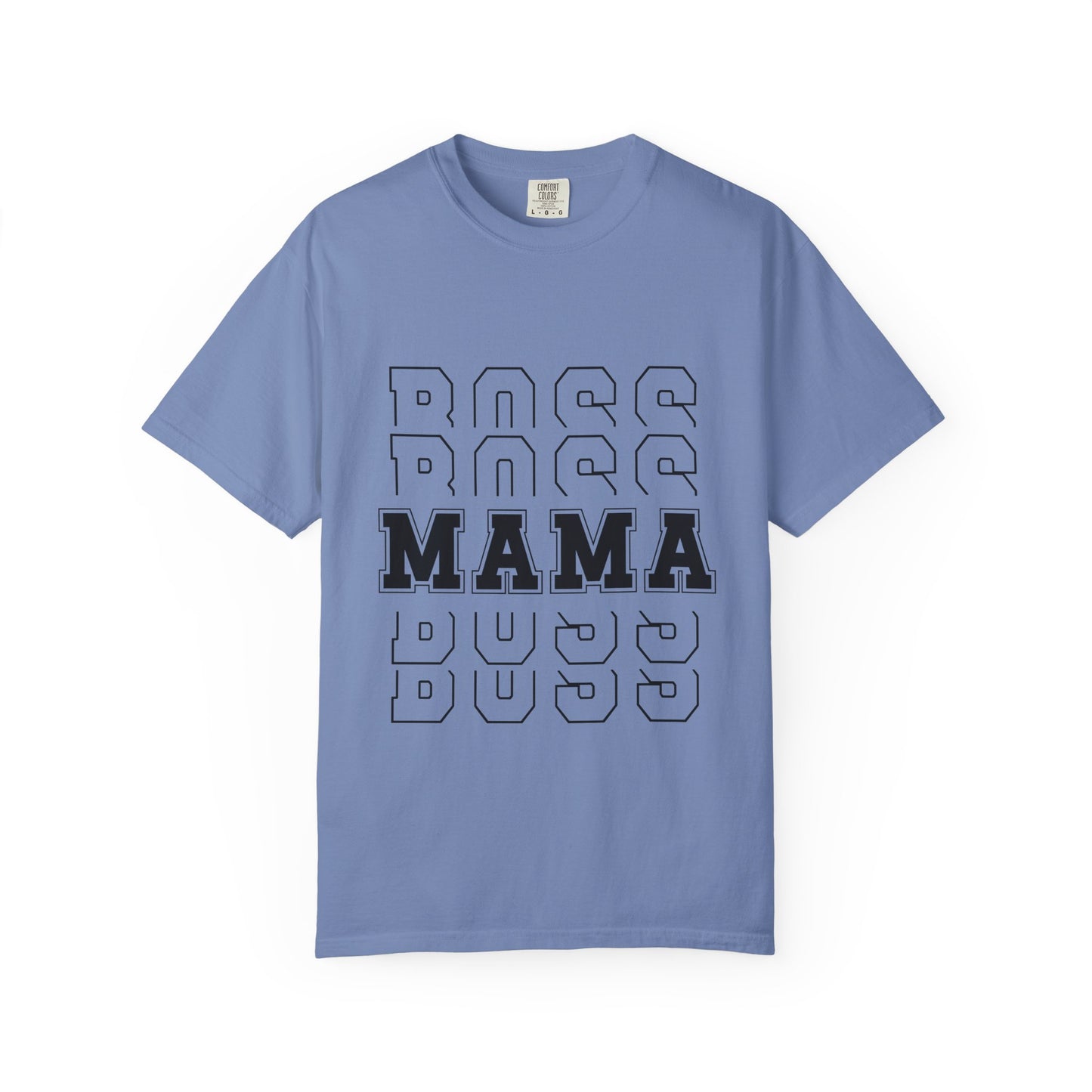 Mama Boss T-Shirt — 'MAMA' Layered Text Graphic Tee for Moms