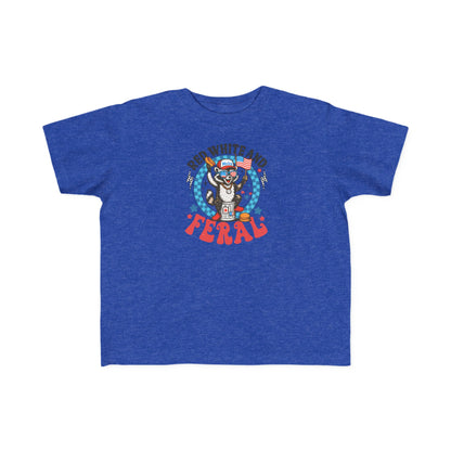 Toddler Tee — "Red White and Feral" Patriotic Cartoon Raccoon