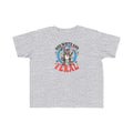 Toddler Tee — "Red White and Feral" Patriotic Cartoon Raccoon