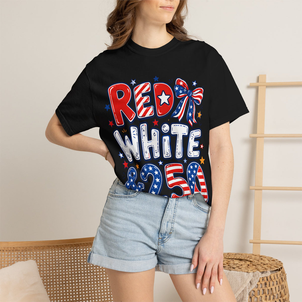 Red White & 250 Patriotic T-Shirt — 4th of July Celebration Tee