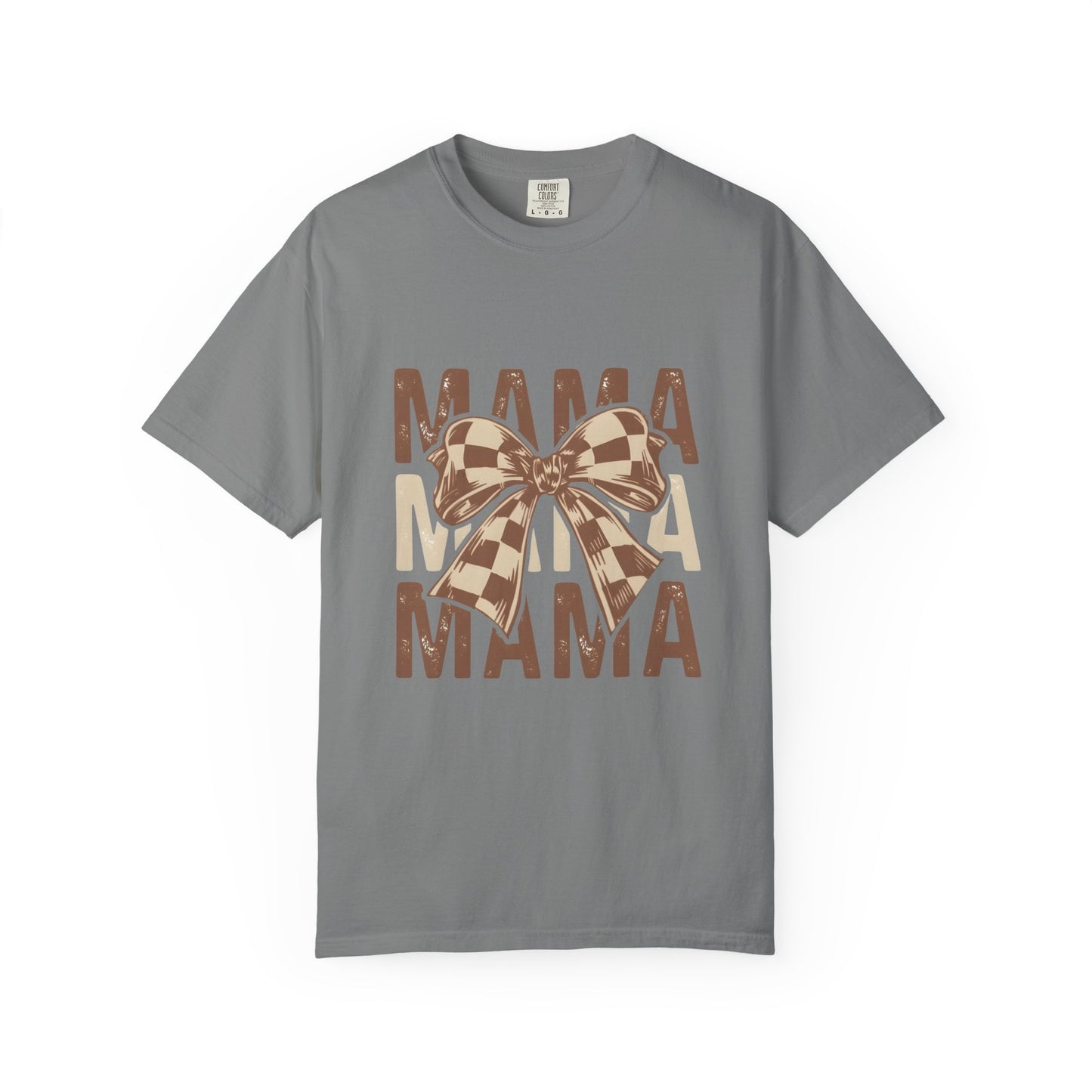 Mama Bow T-Shirt — Buffalo Check Ribbon Mom Shirt