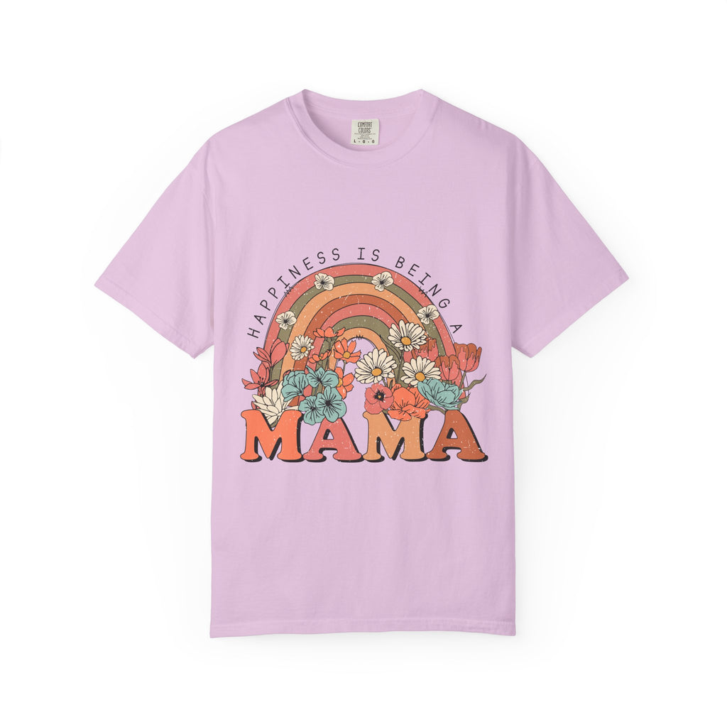 Mama Retro Rainbow Floral T-Shirt — "Happiness Is Being a Mama" Mother's Day Gift