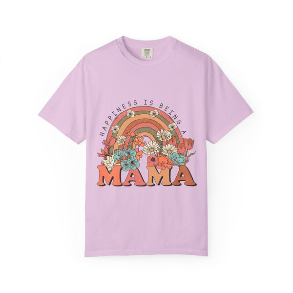 Mama Retro Rainbow Floral T-Shirt — "Happiness Is Being a Mama" Mother's Day Gift