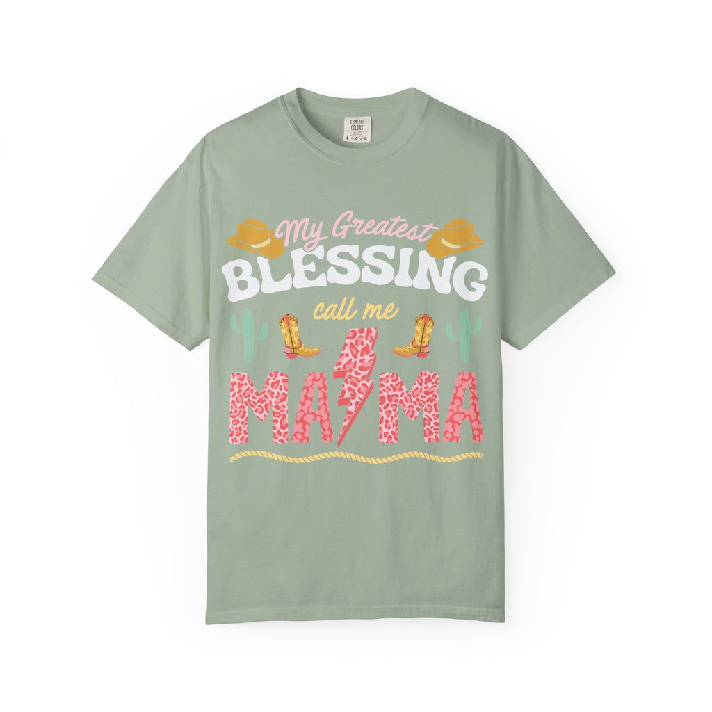 Mama T-Shirt – “My Greatest Blessing Call Me Mama” Western Cactus Graphic Tee