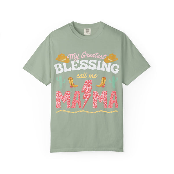 Mama T-Shirt – “My Greatest Blessing Call Me Mama” Western Cactus Graphic Tee