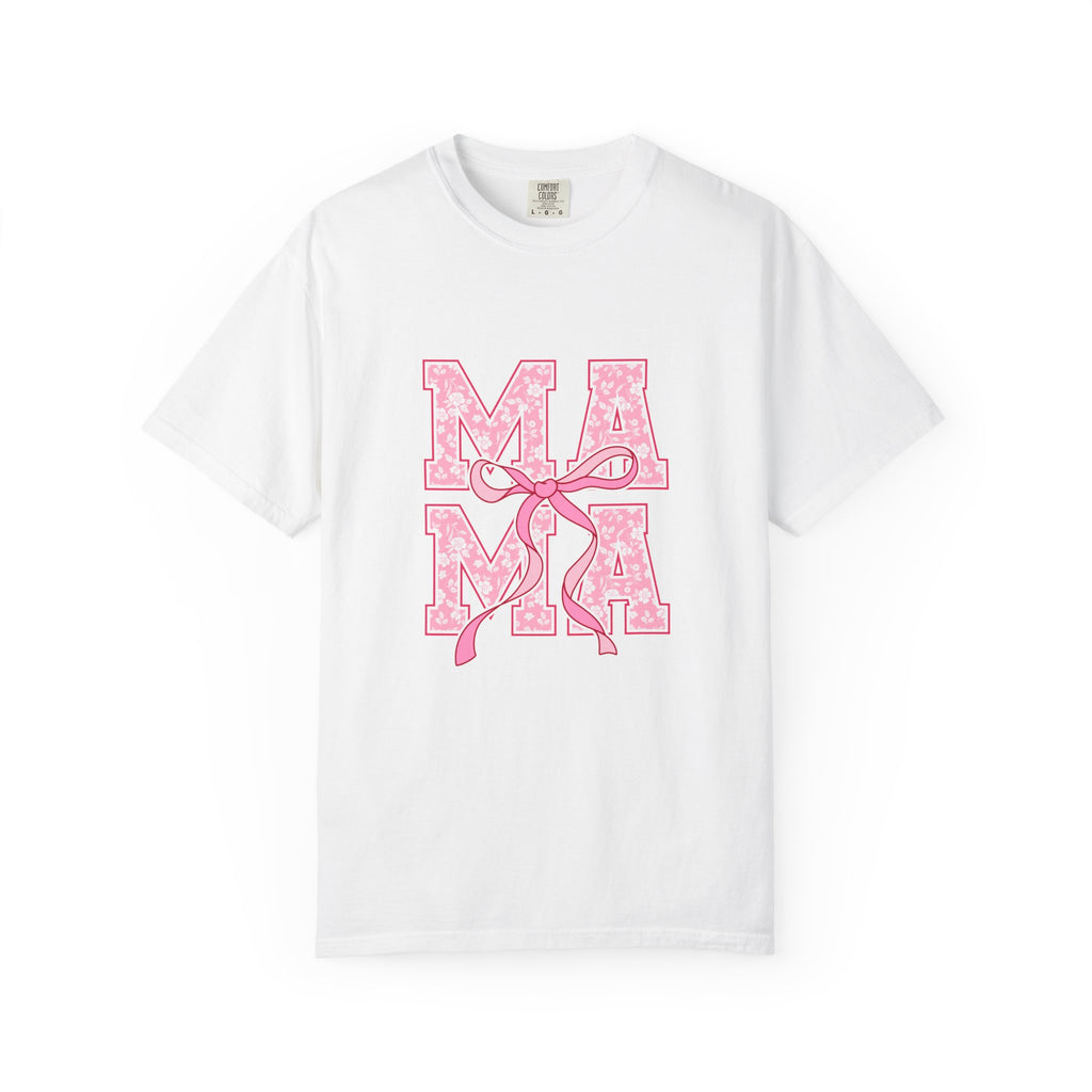 Mama Pink Floral Ribbon T-Shirt