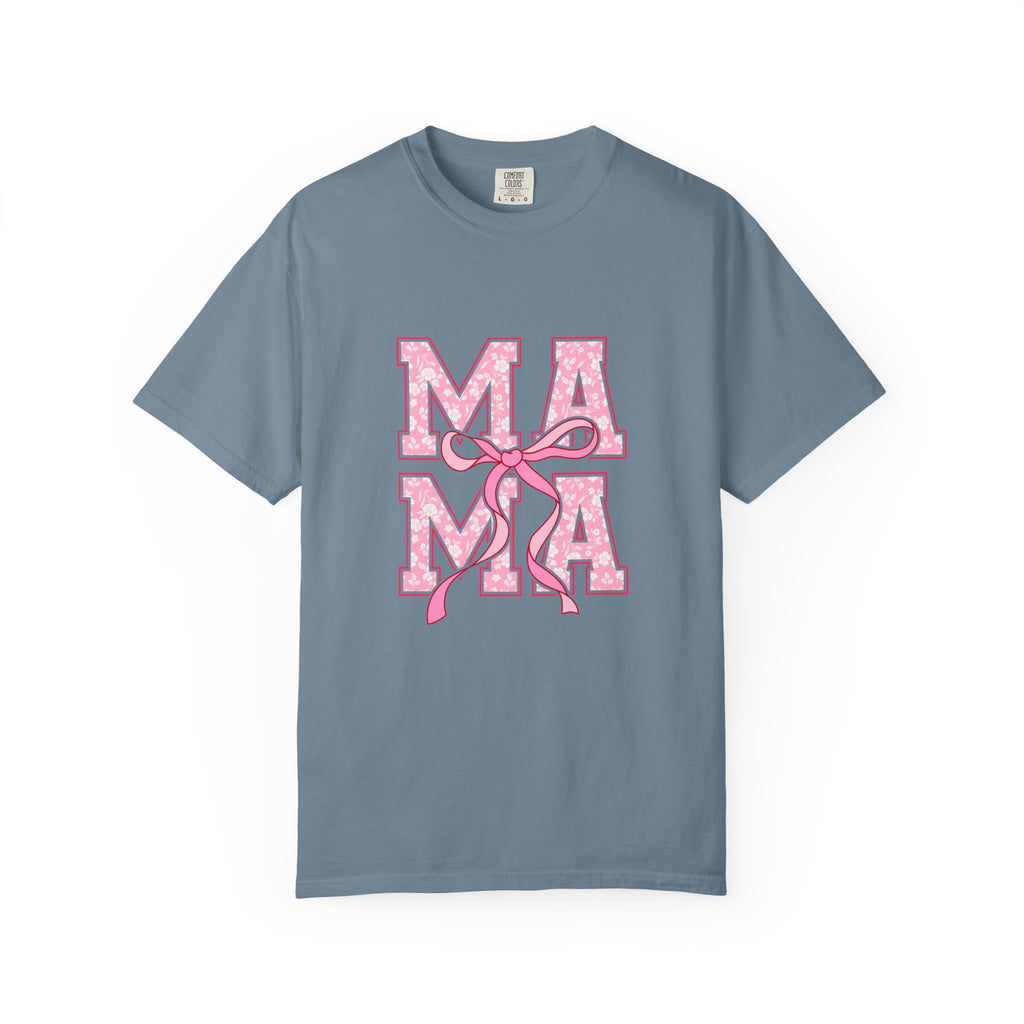 Mama Pink Floral Ribbon T-Shirt