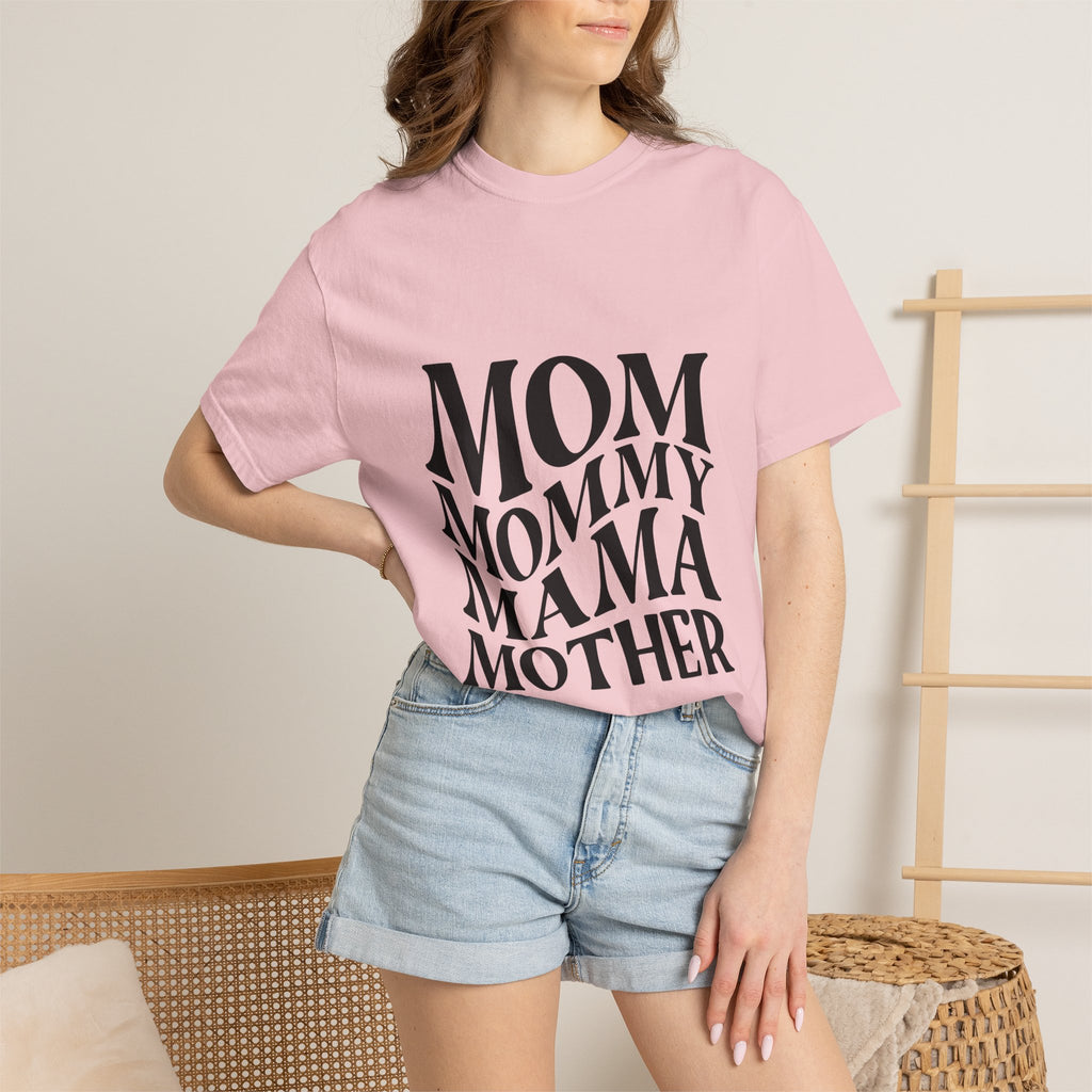 Mom Mommy Mama Mother T-Shirt — Feminine Typography Tee for Mother's Day & Everyday