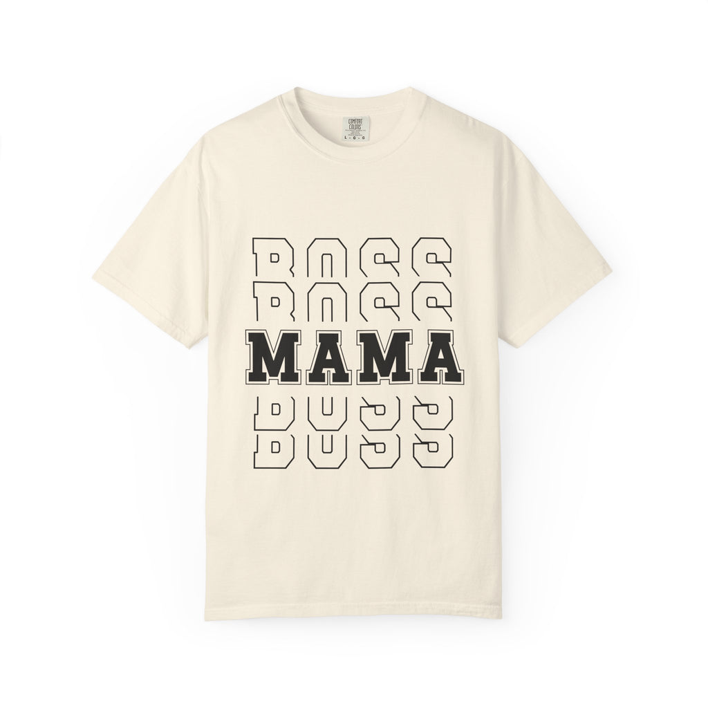 Mama Boss T-Shirt — 'MAMA' Layered Text Graphic Tee for Moms