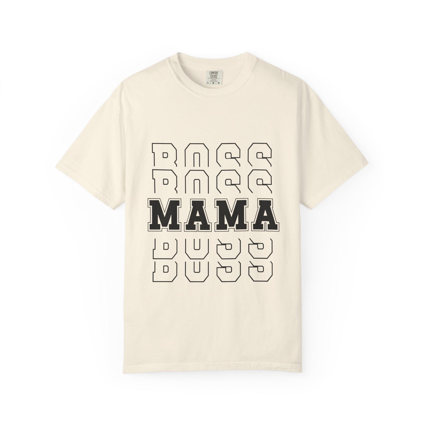Mama Boss T-Shirt — 'MAMA' Layered Text Graphic Tee for Moms