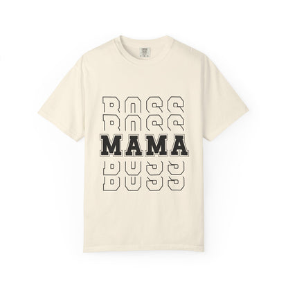 Mama Boss T-Shirt — 'MAMA' Layered Text Graphic Tee for Moms