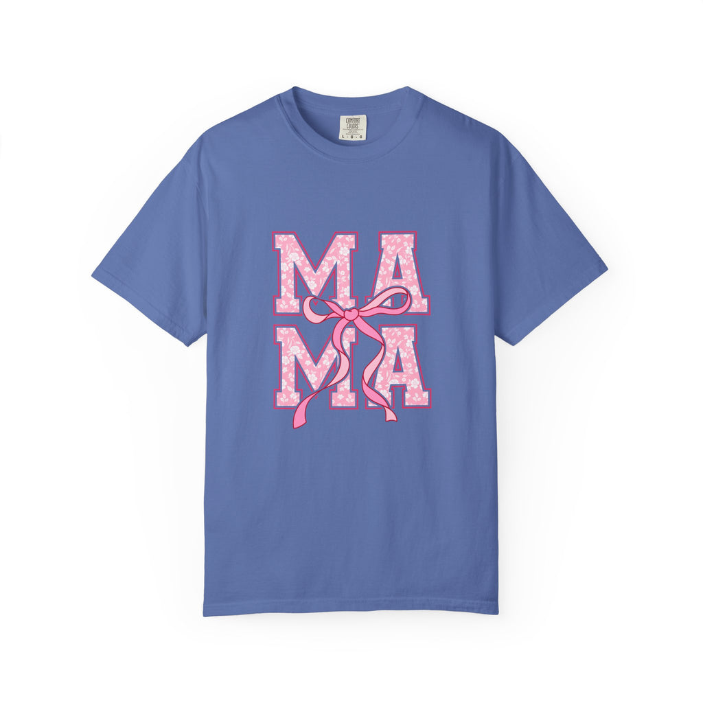 Mama Pink Floral Ribbon T-Shirt