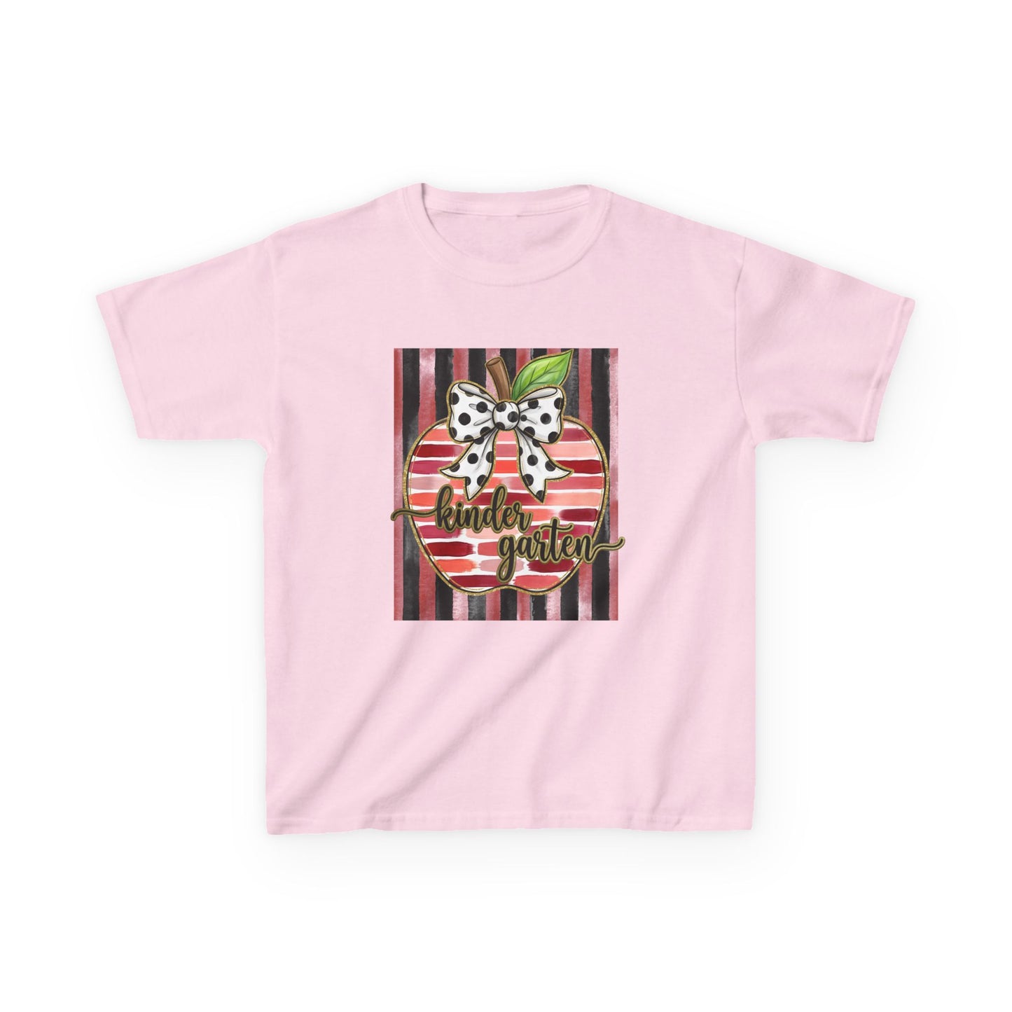 Kids Tee — "Kinder Garten" Apple Design (Back-to-School, Teacher Appreciation)