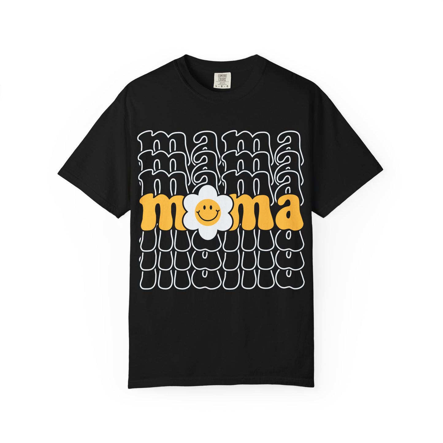 Mama Floral Retro T-Shirt — Sunny Yellow Vintage Mom Tee
