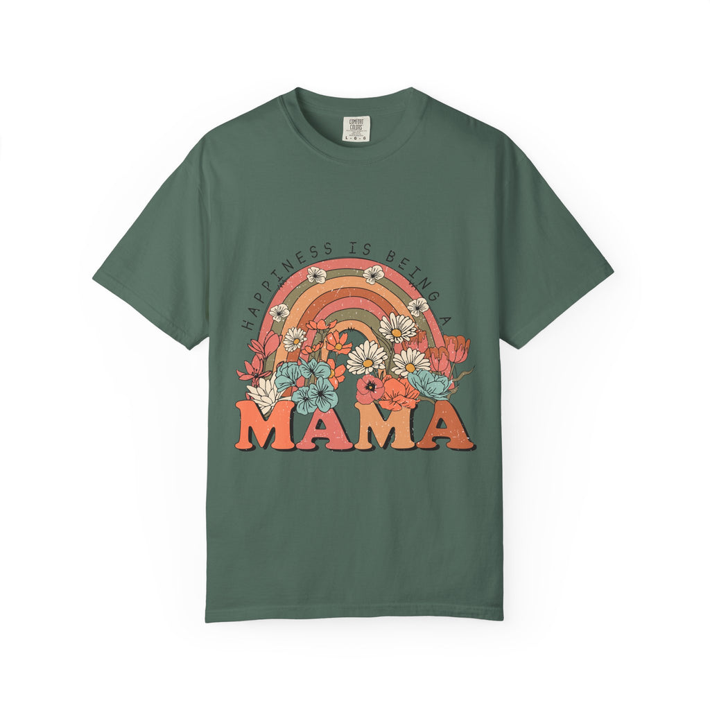 Mama Retro Rainbow Floral T-Shirt — "Happiness Is Being a Mama" Mother's Day Gift