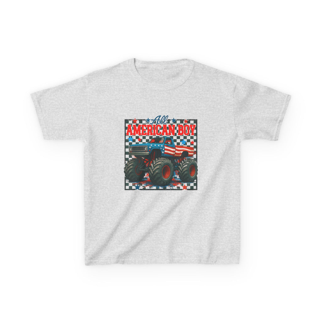 Kids Monster Truck Tee — American Boy Flag Design