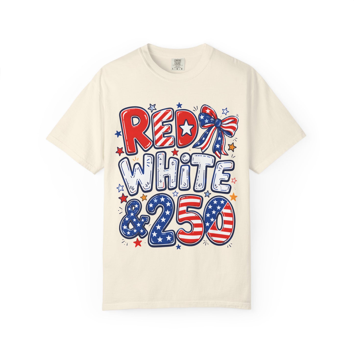Red White & 250 Patriotic T-Shirt — 4th of July Celebration Tee