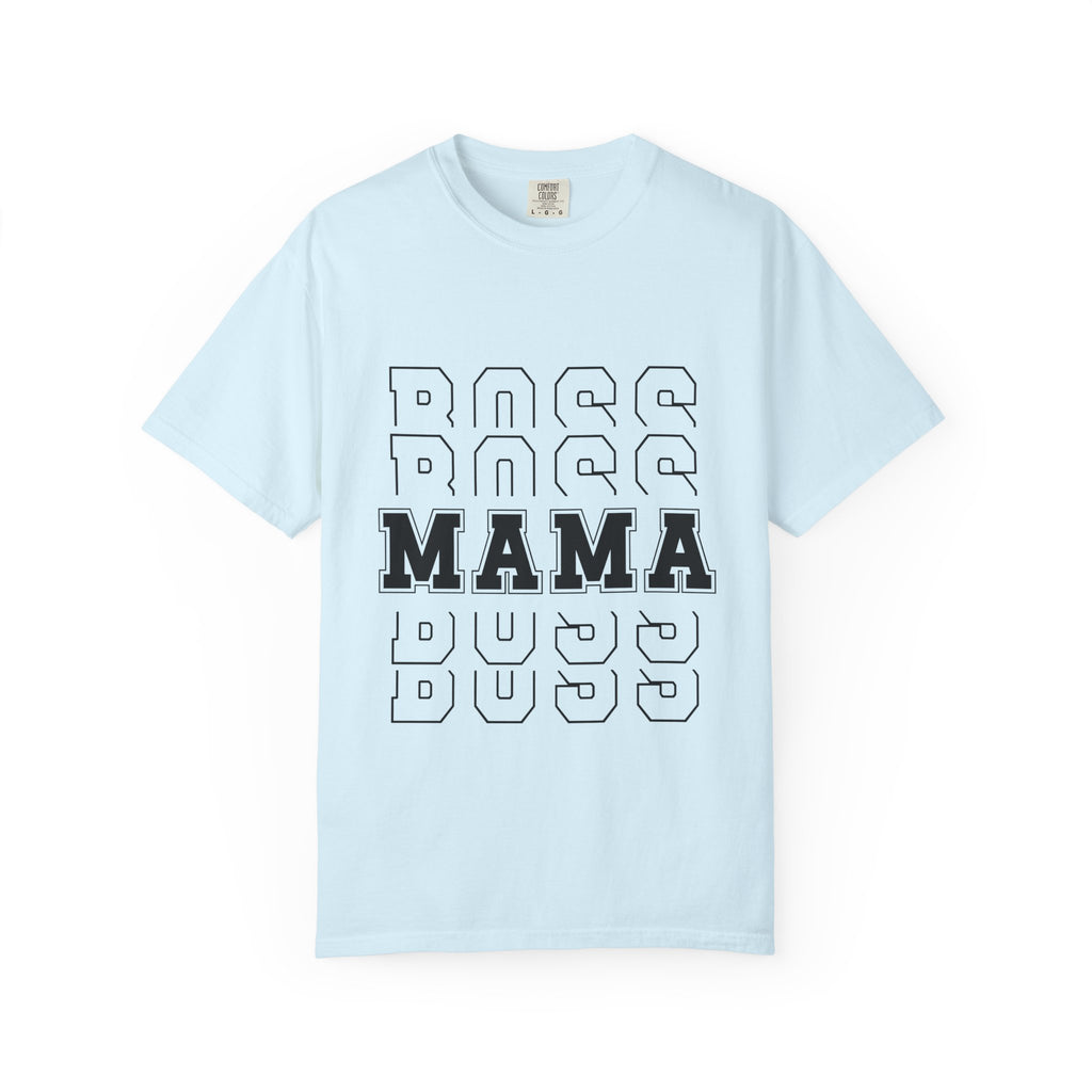 Mama Boss T-Shirt — 'MAMA' Layered Text Graphic Tee for Moms