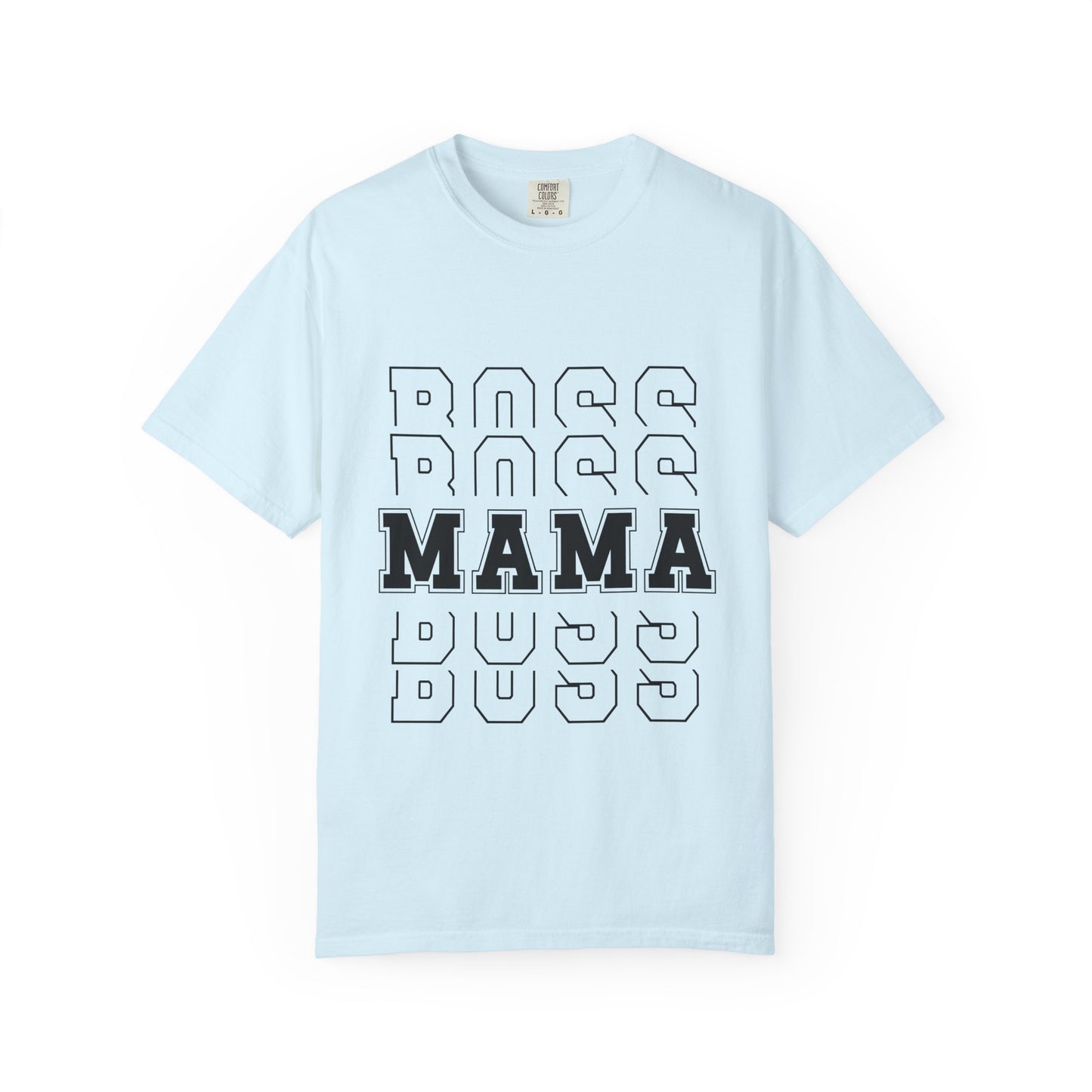 Mama Boss T-Shirt — 'MAMA' Layered Text Graphic Tee for Moms