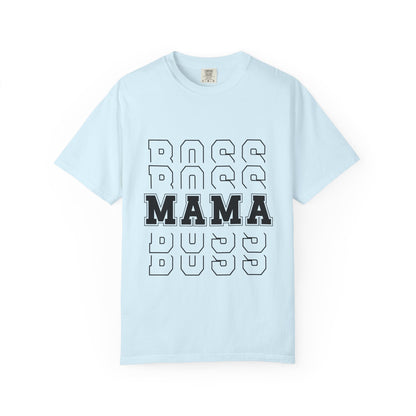 Mama Boss T-Shirt — 'MAMA' Layered Text Graphic Tee for Moms