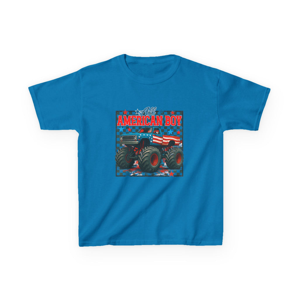 Kids Monster Truck Tee — American Boy Flag Design