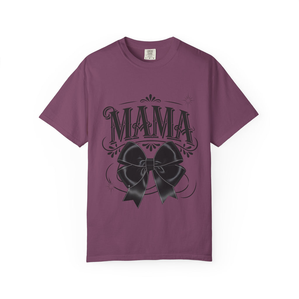 Mama Bow T-Shirt — Vintage Script Graphic Tee for Moms