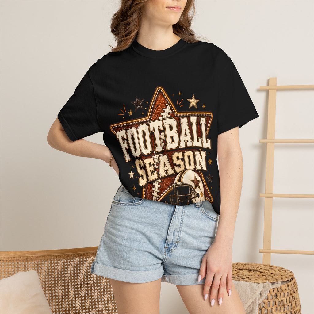 Football Season T‑Shirt — Retro Star Helmet Game Day Tee