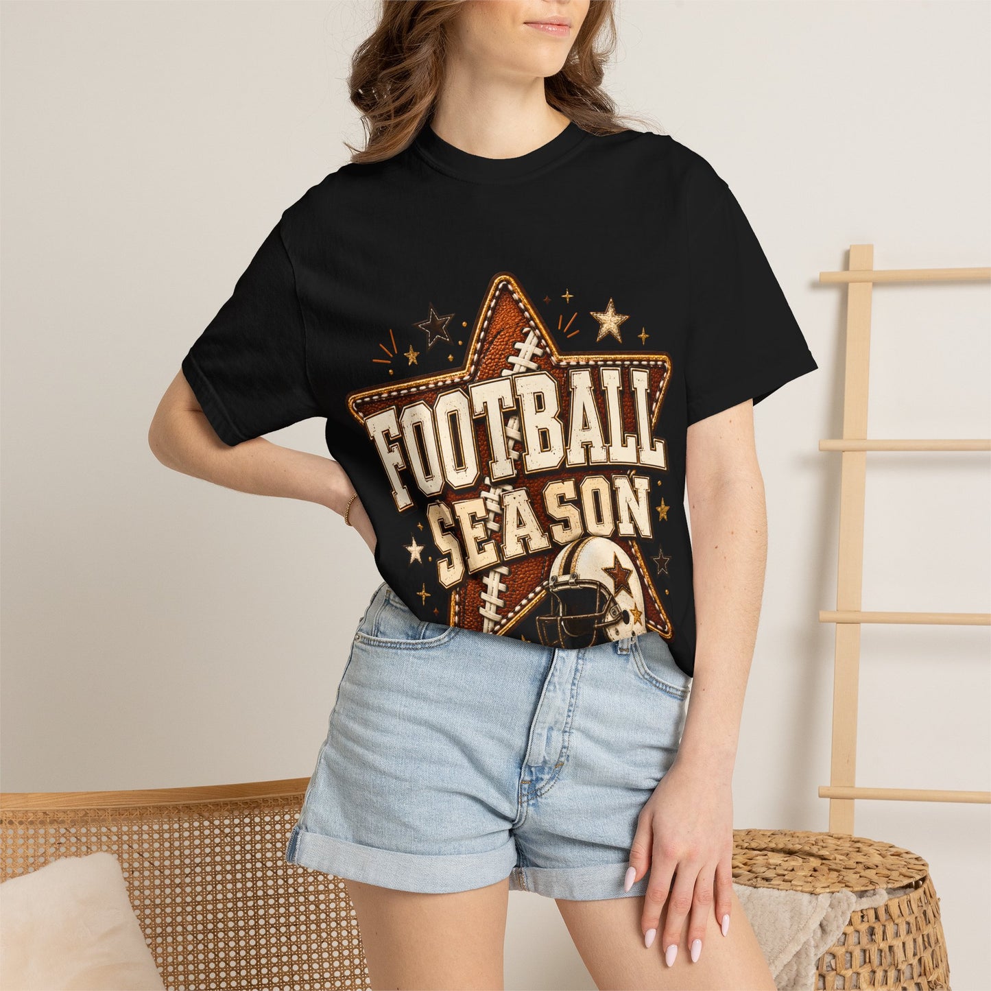 Football Season T‑Shirt — Retro Star Helmet Game Day Tee