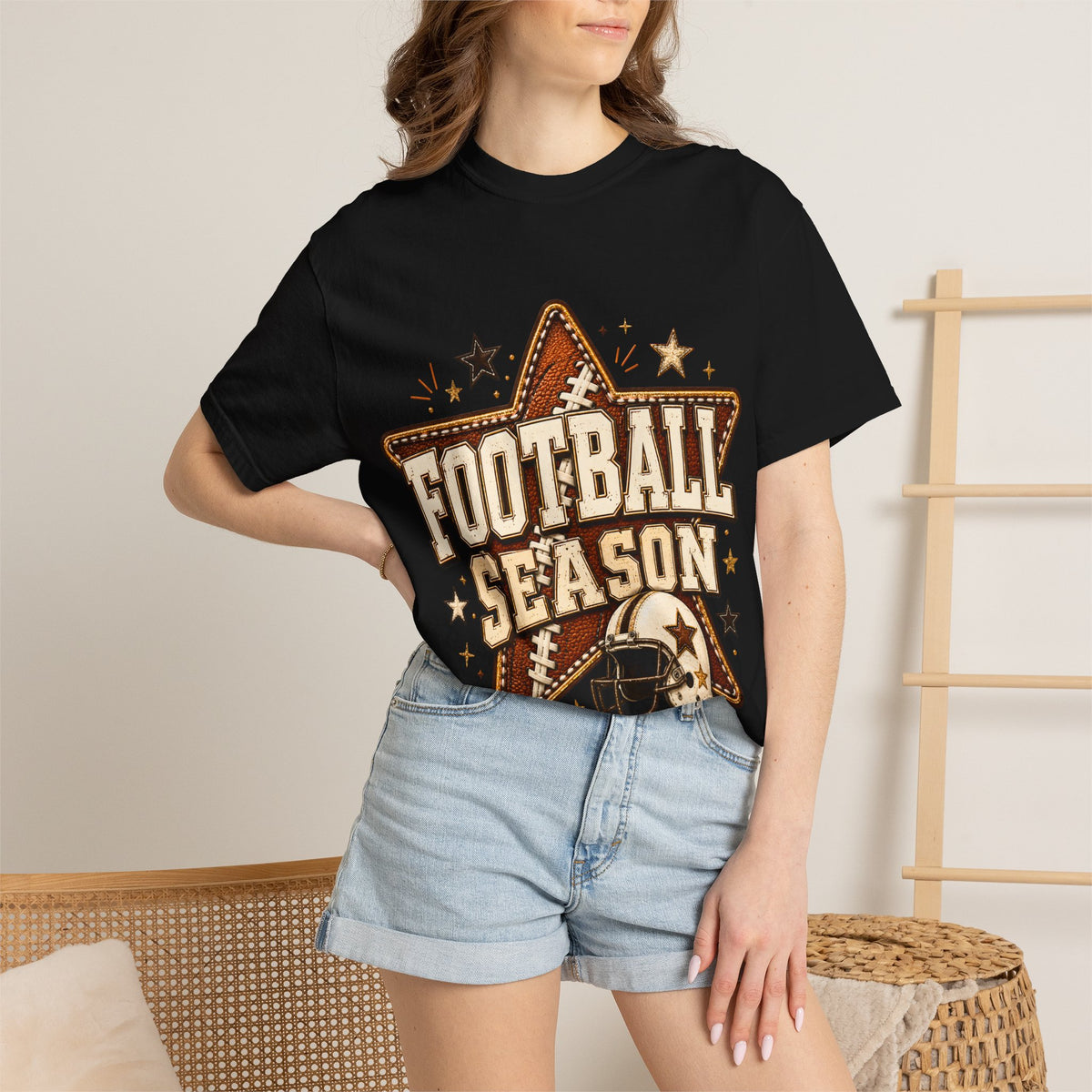 Football Season T‑Shirt — Retro Star Helmet Game Day Tee