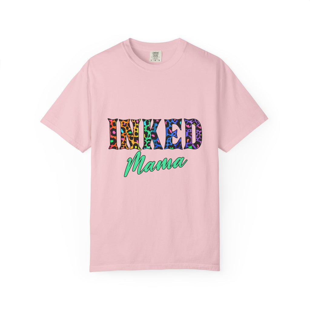 Inked Mama T-Shirt — Colorful Tattoo Script Tee for Moms