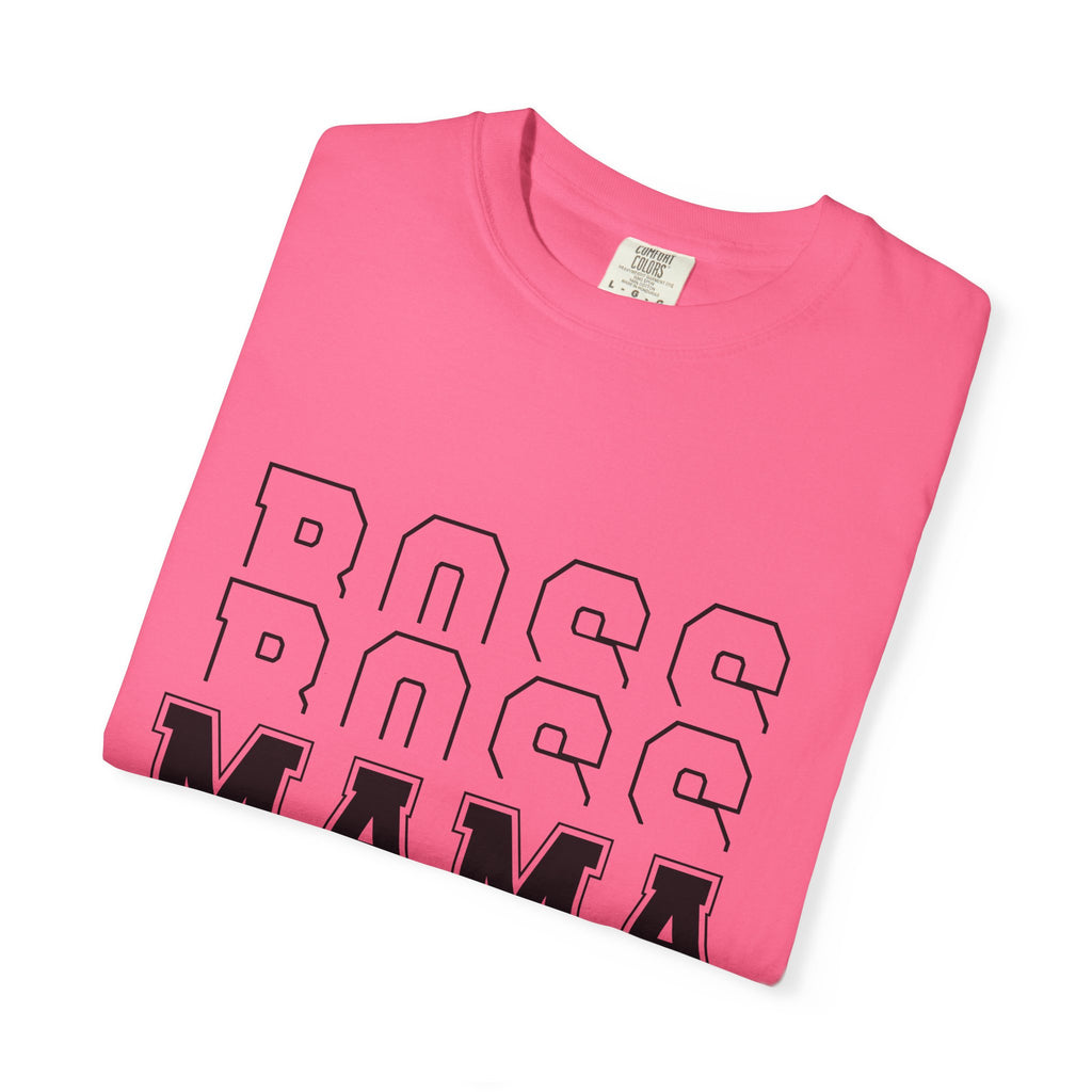 Mama Boss T-Shirt — 'MAMA' Layered Text Graphic Tee for Moms