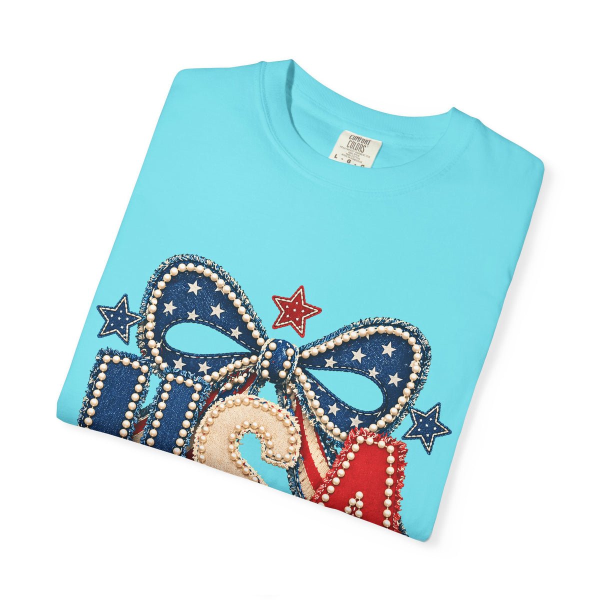 USA Patriotic Bow T‑Shirt — Fourth of July American Flag Tee
