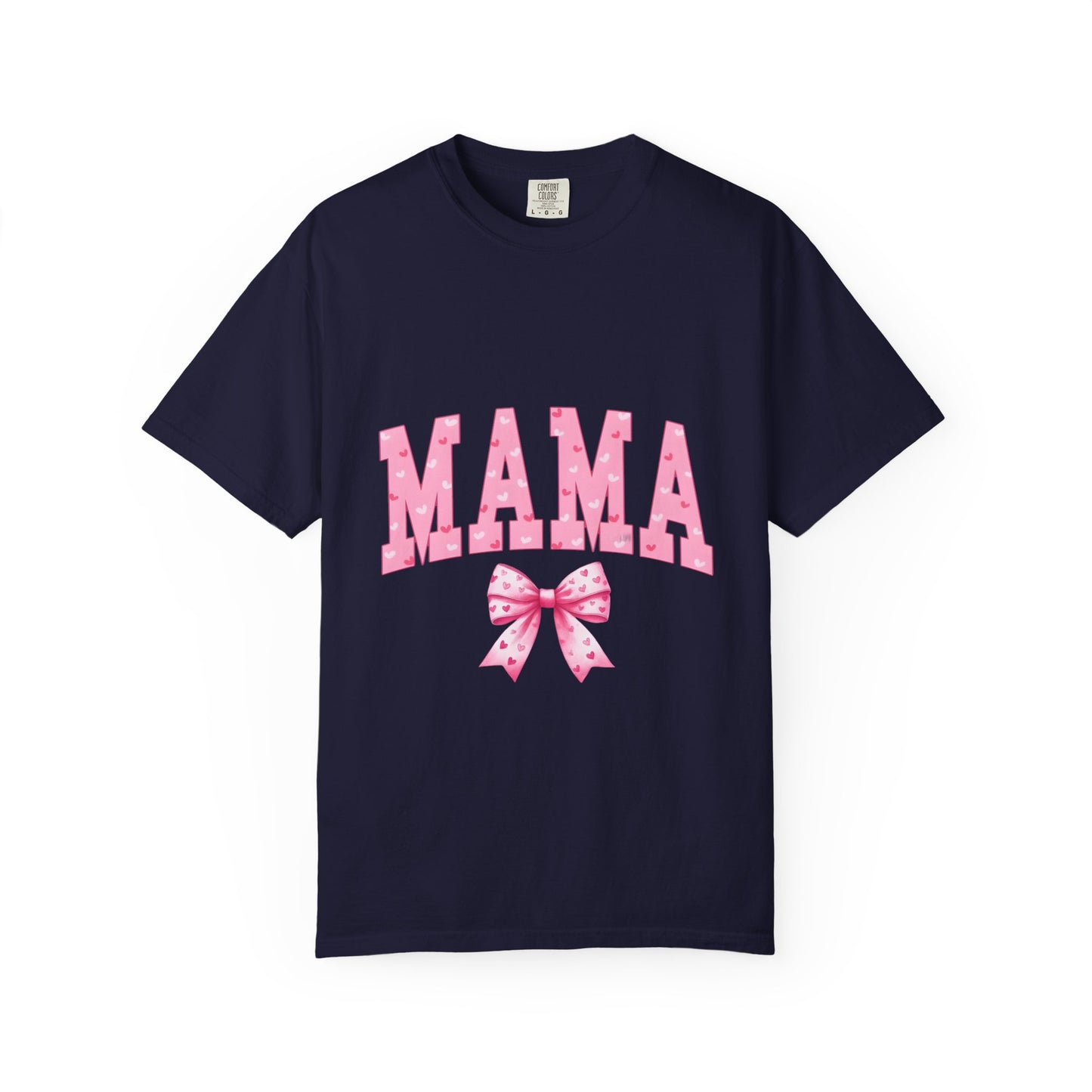 Mama Pink Polka Dot T‑Shirt — Cute Mama Tee with Bow