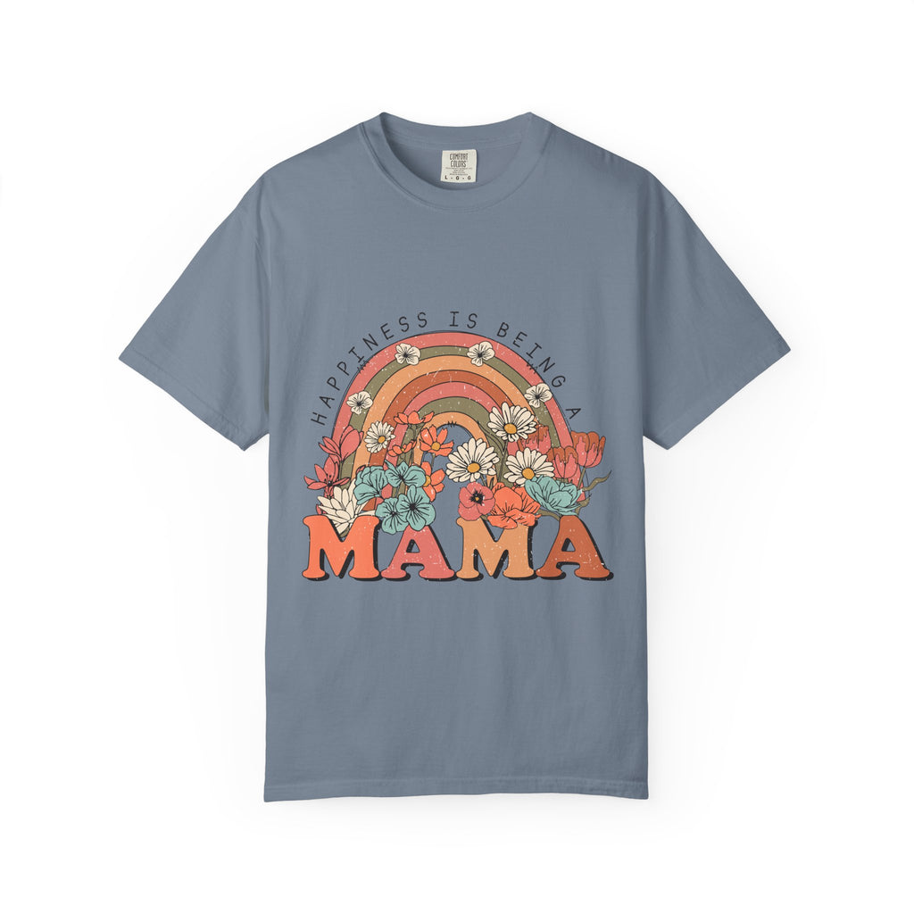Mama Retro Rainbow Floral T-Shirt — "Happiness Is Being a Mama" Mother's Day Gift