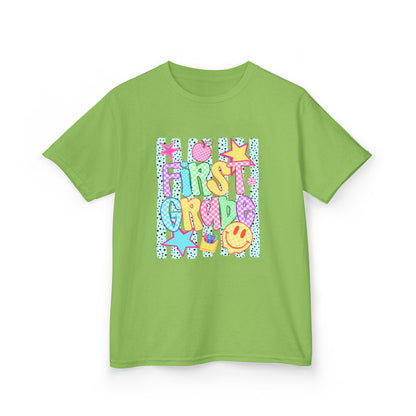 First Grade Kids T‑Shirt — Colorful Back-to-School Design