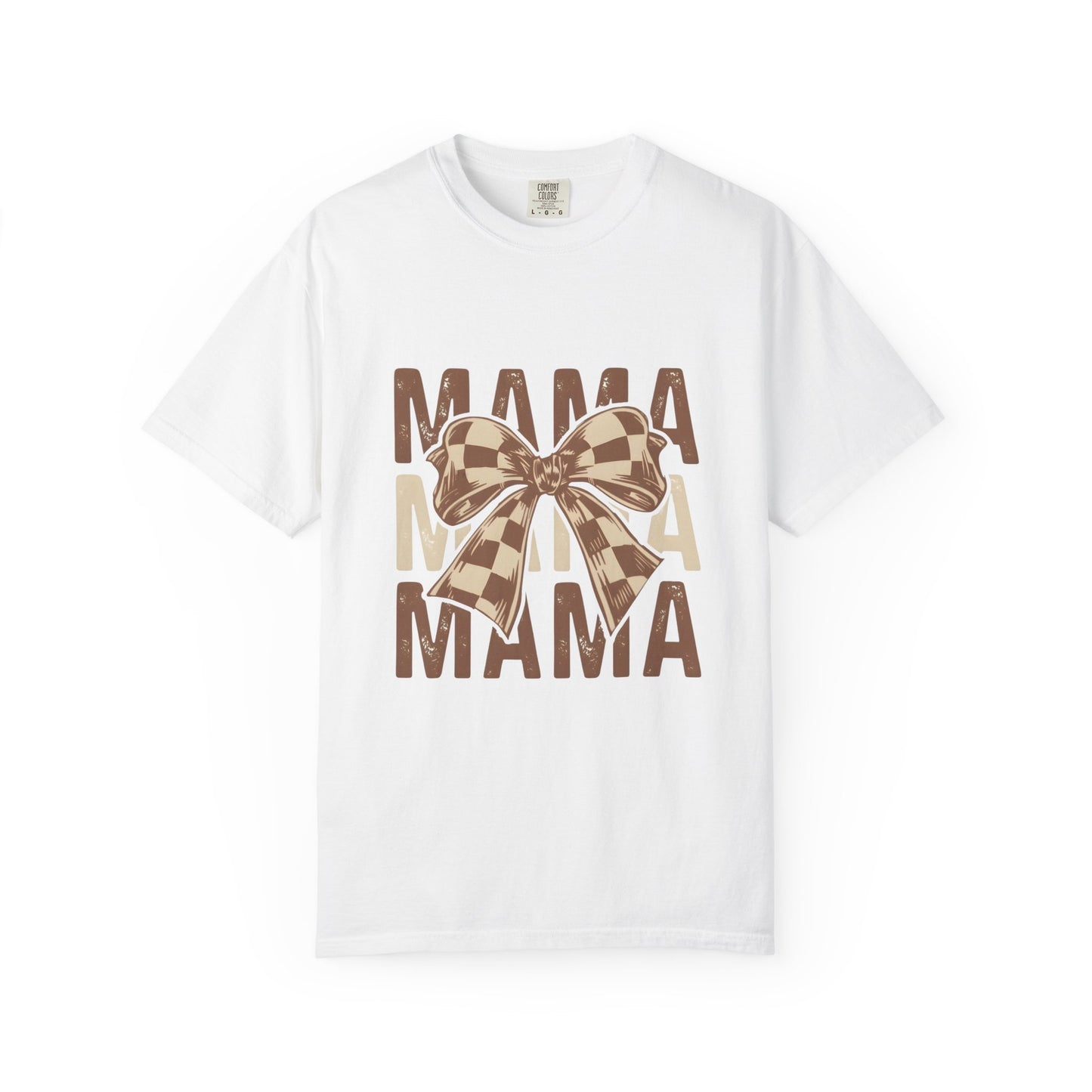 Mama Bow T-Shirt — Buffalo Check Ribbon Mom Shirt