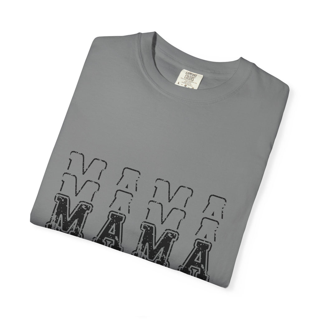 Mama Repeat Graphic T-Shirt — Vintage Outline "MAMA" Mom Tee