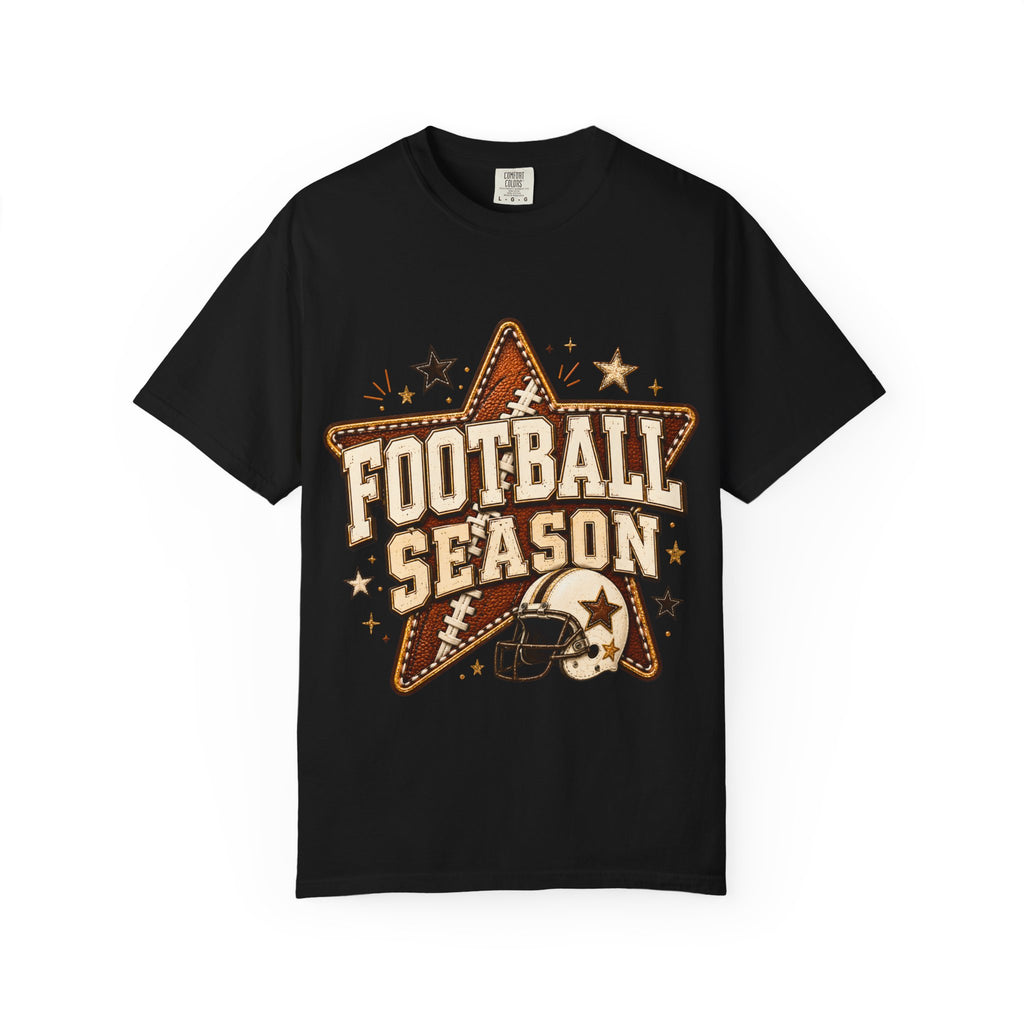 Football Season T‑Shirt — Retro Star Helmet Game Day Tee