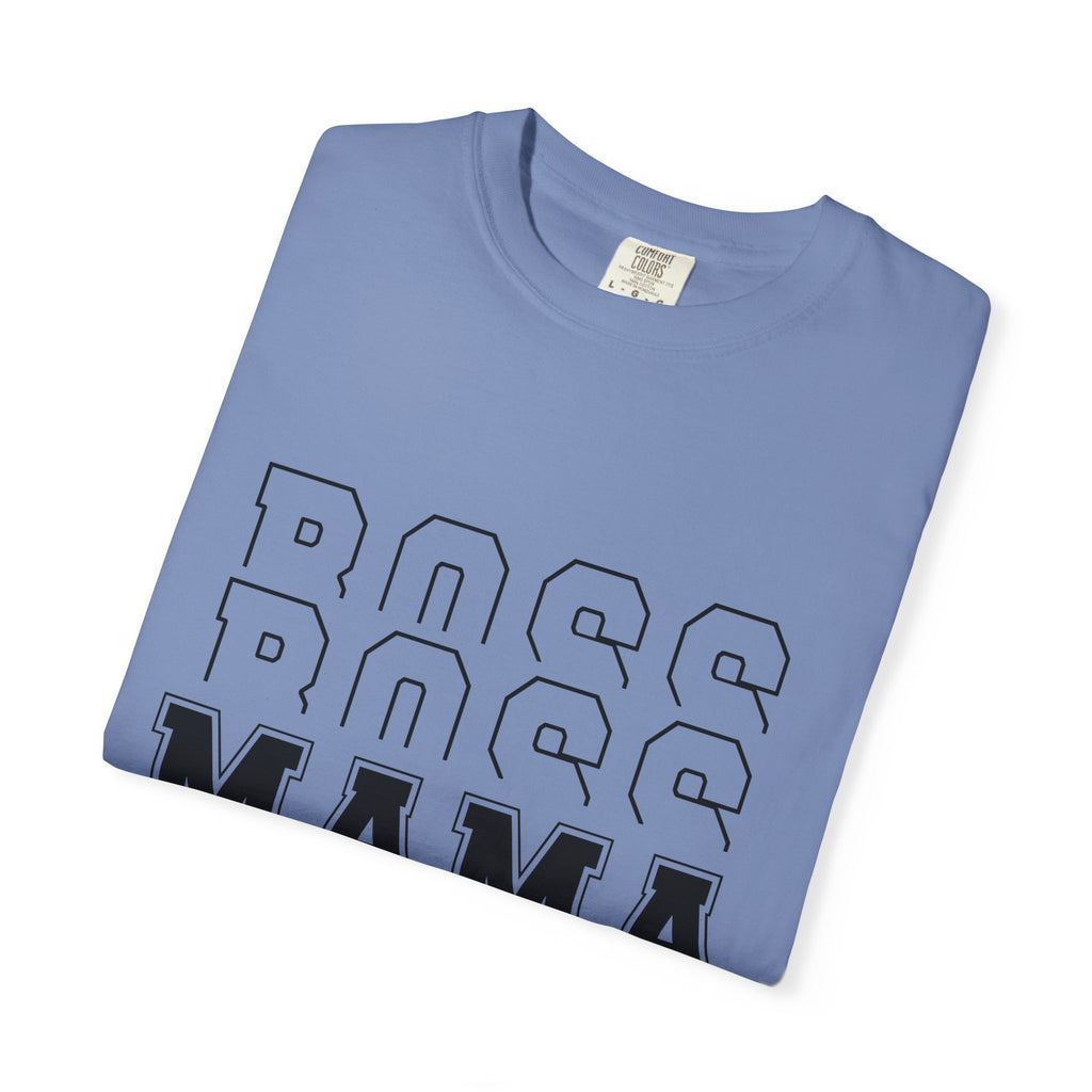 Mama Boss T-Shirt — 'MAMA' Layered Text Graphic Tee for Moms