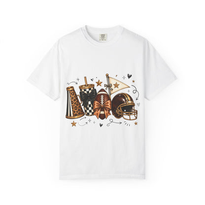 Football Fandom Graphic Tee — Helmet, Cleats & Tailgate Icons
