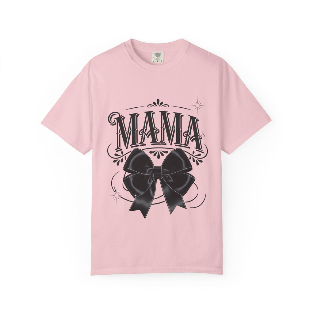 Mama Bow T-Shirt — Vintage Script Graphic Tee for Moms
