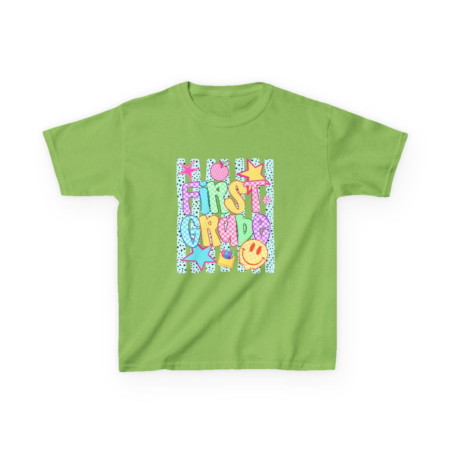 First Grade Kids T‑Shirt — Colorful Back-to-School Design