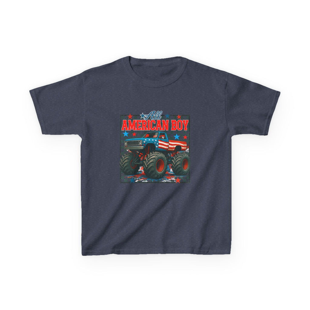 Kids Monster Truck Tee — American Boy Flag Design